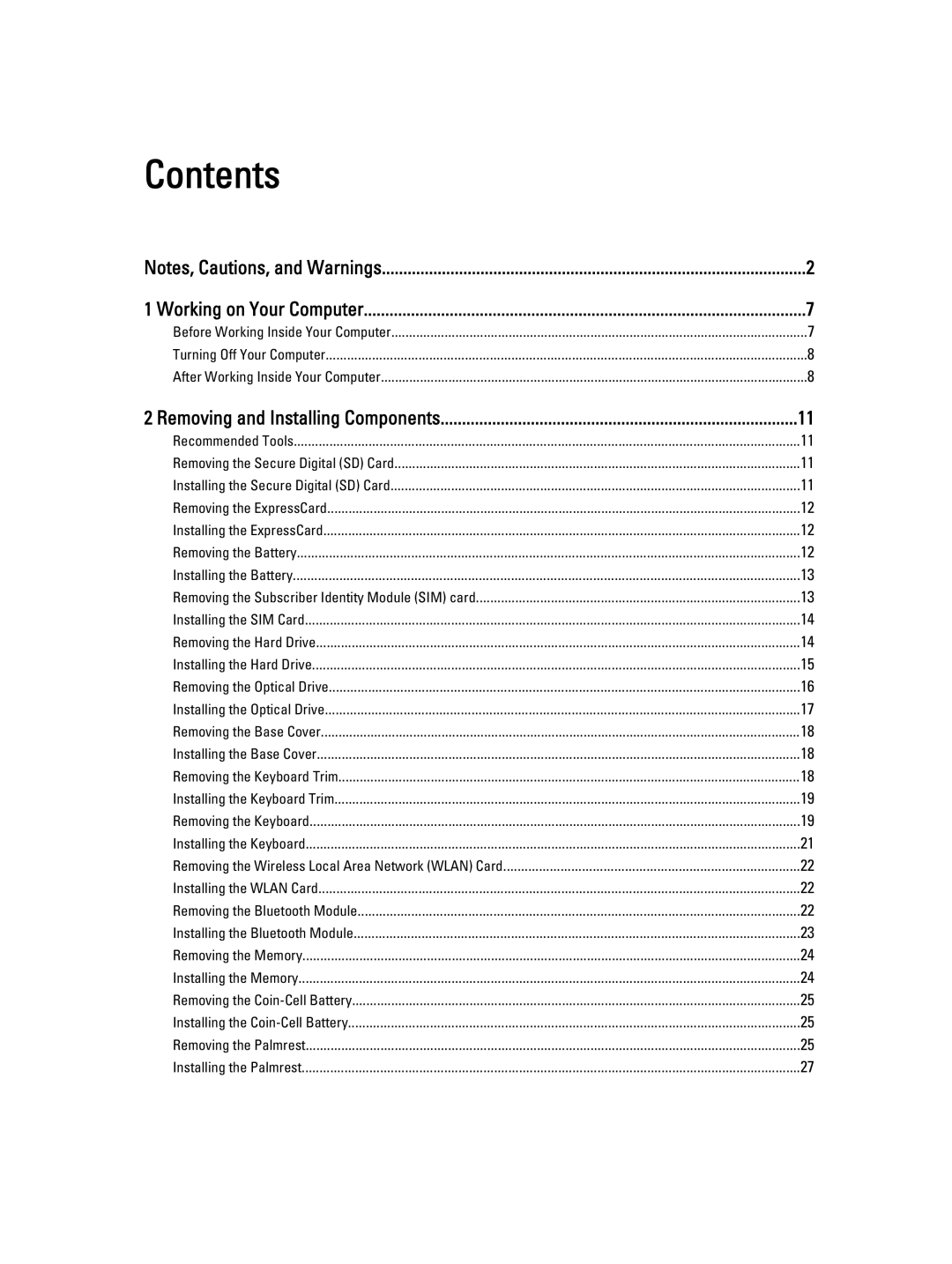 Dell E6330 owner manual Contents 