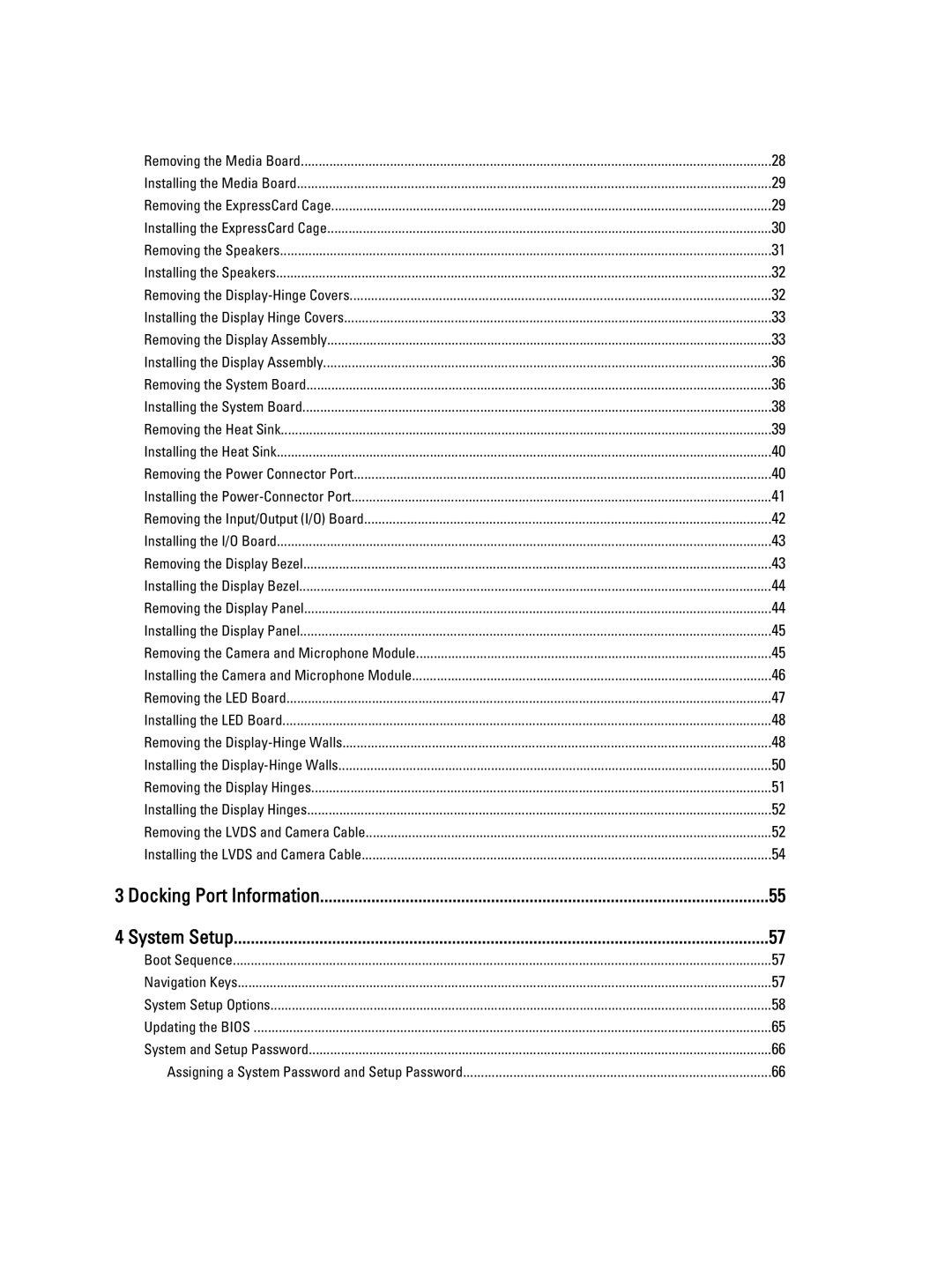 Dell E6330 owner manual Docking Port Information System Setup 