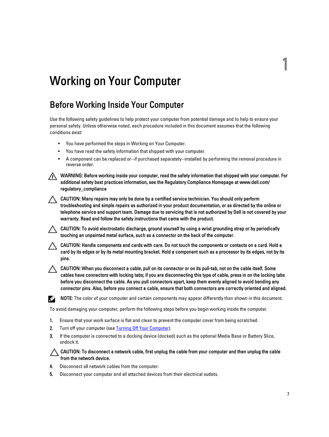 Dell E6330 owner manual Working on Your Computer, Before Working Inside Your Computer 