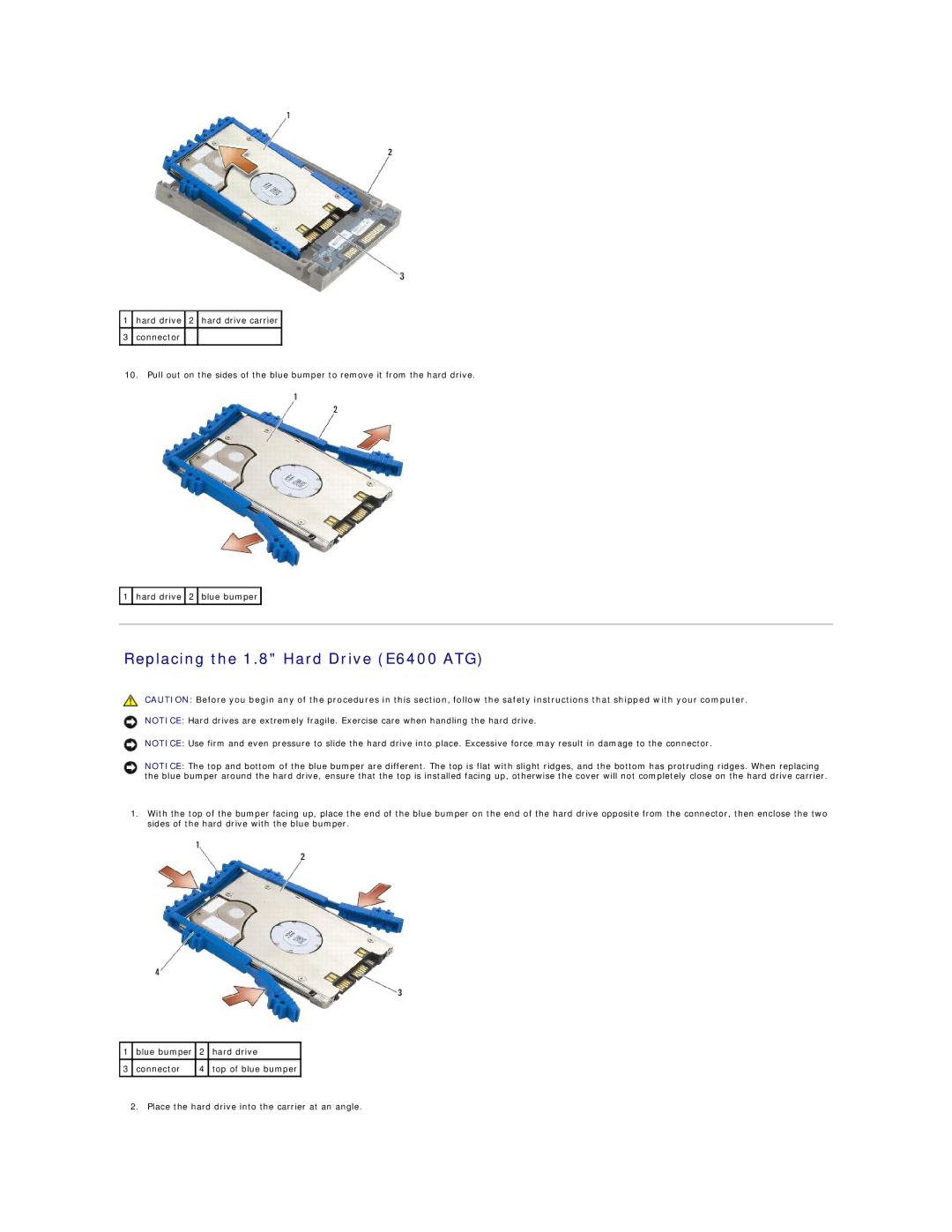 Dell manual Replacing the 1.8 Hard Drive E6400 ATG 