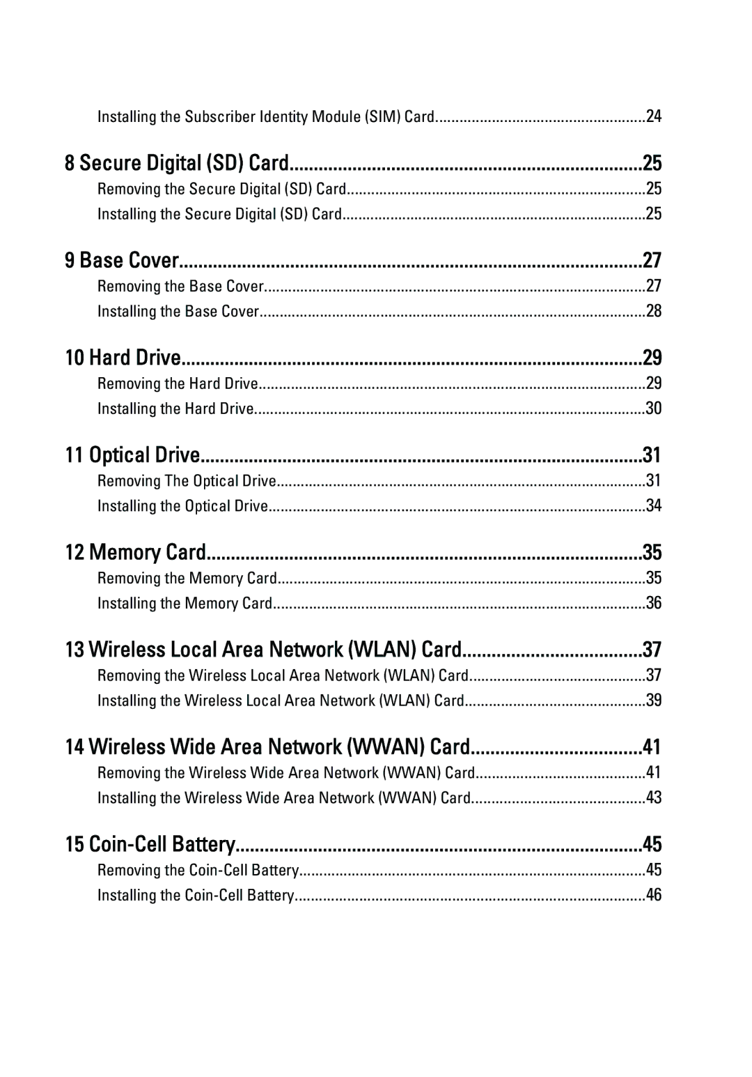 Dell E6420 owner manual Secure Digital SD Card 