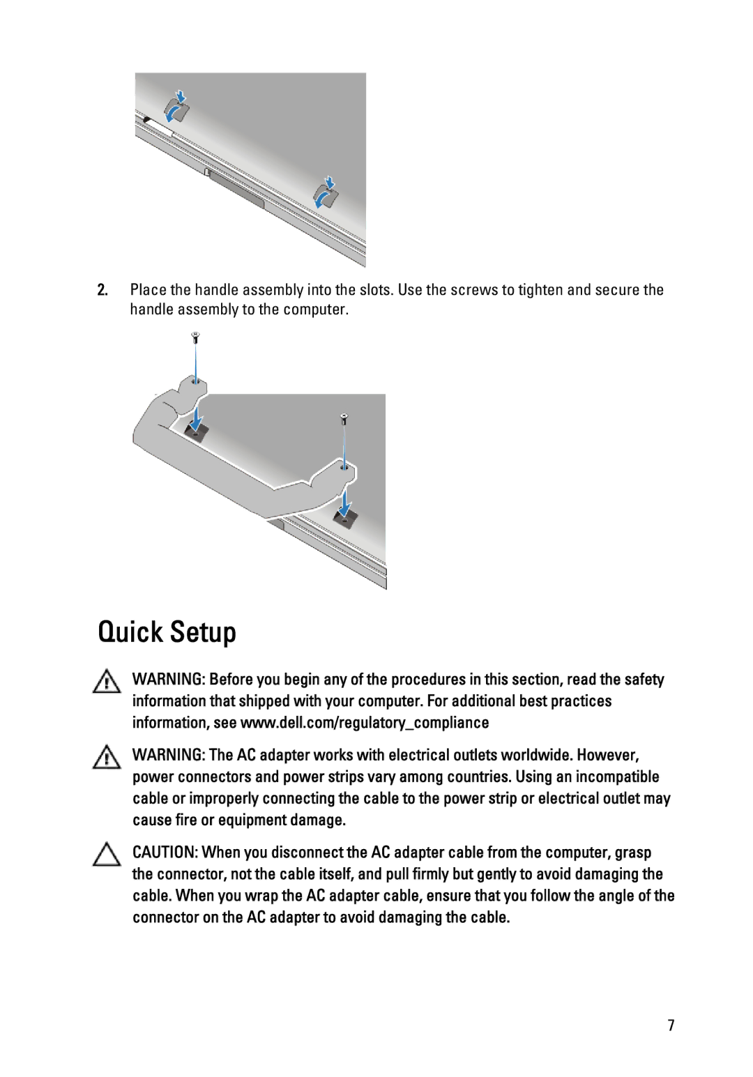 Dell E6430 ATG, E6530 manual Quick Setup 