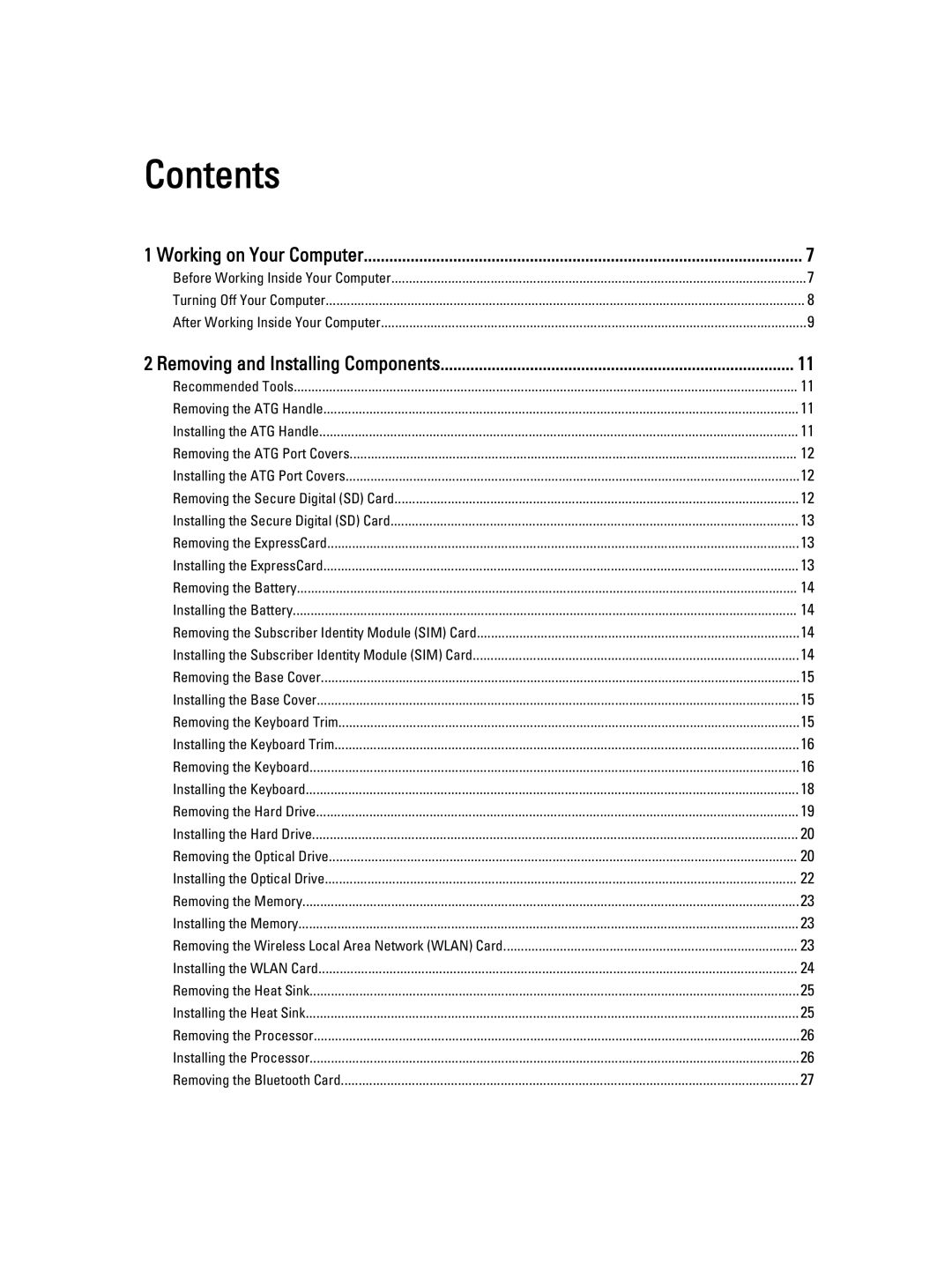 Dell E6430 owner manual Contents 