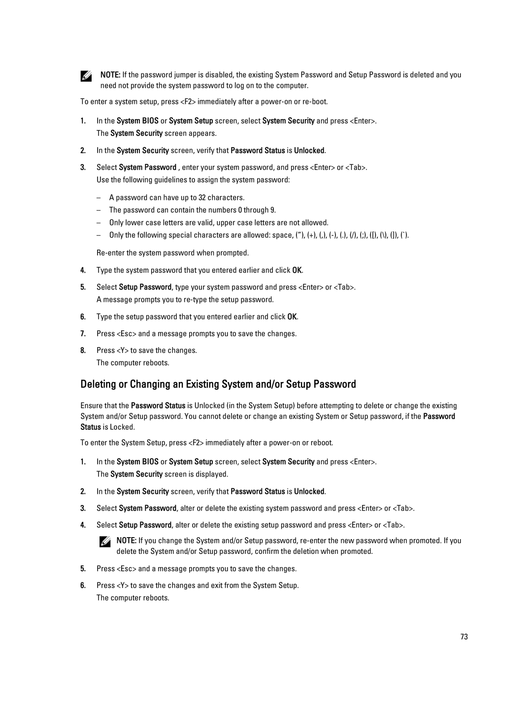 Dell E6430 owner manual Press Y to save the changes. The computer reboots 