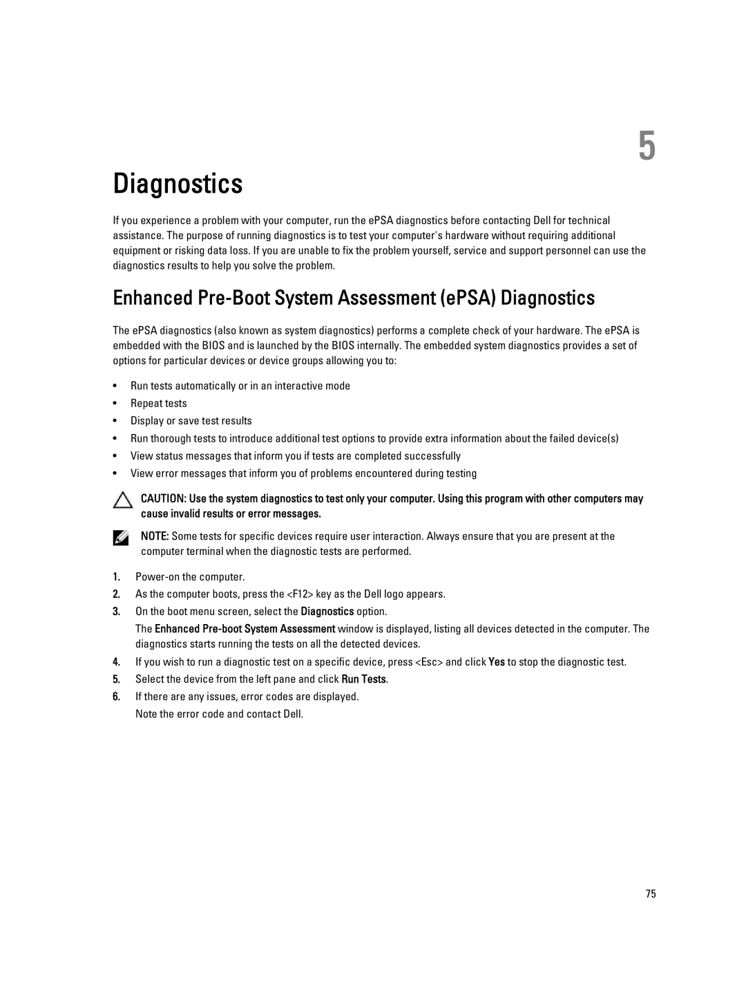 Dell E6430 owner manual Enhanced Pre-Boot System Assessment ePSA Diagnostics 