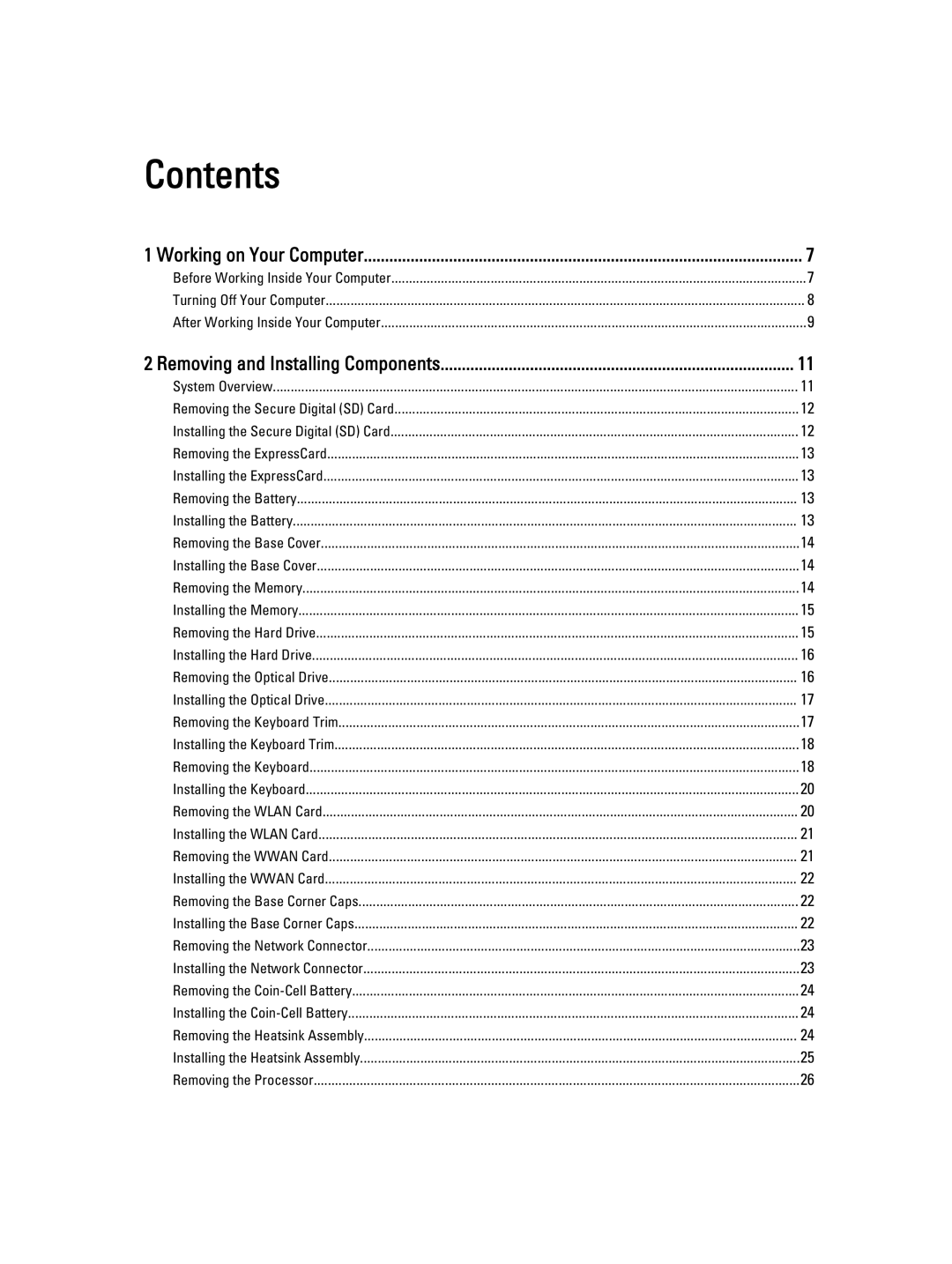 Dell E6440 owner manual Contents 