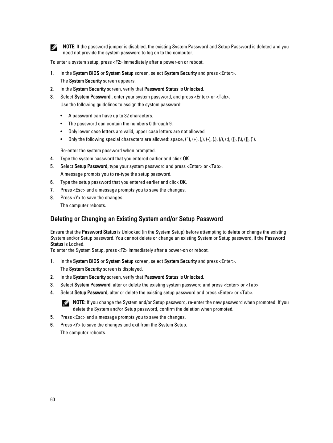 Dell E6440 owner manual Press Y to save the changes. The computer reboots 