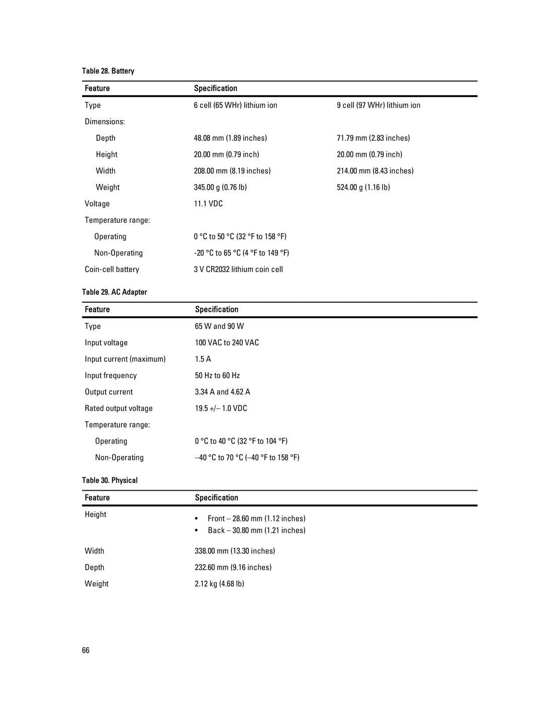 Dell E6440 owner manual Battery 