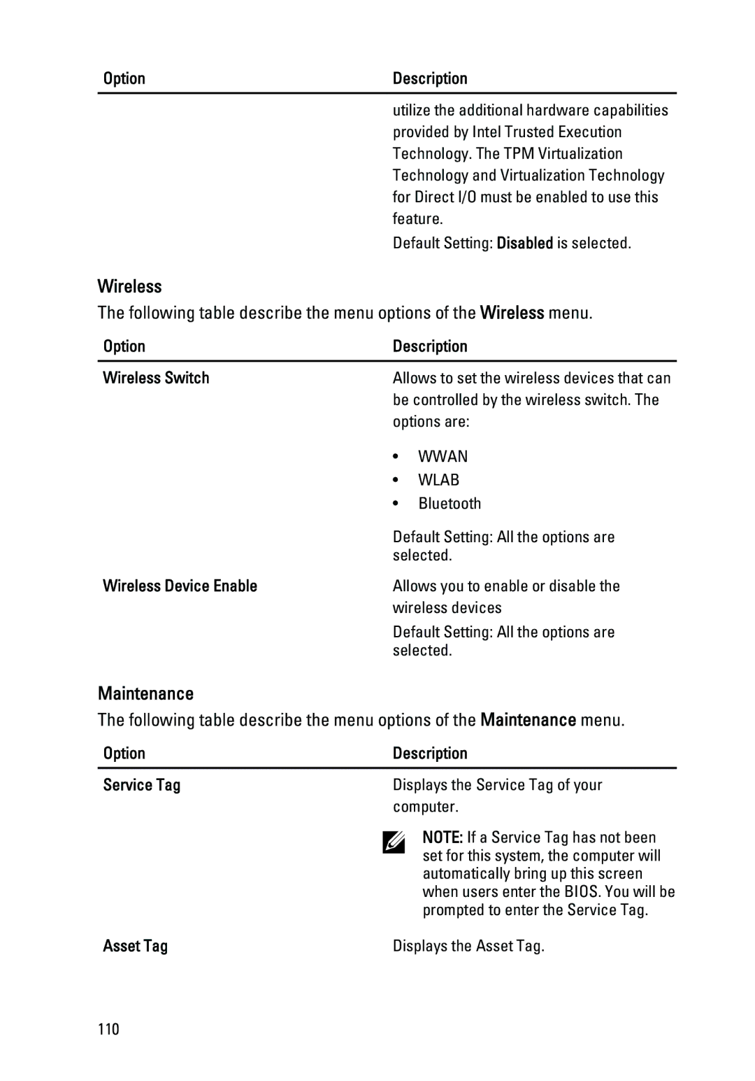 Dell E6520 owner manual Wireless, Maintenance 