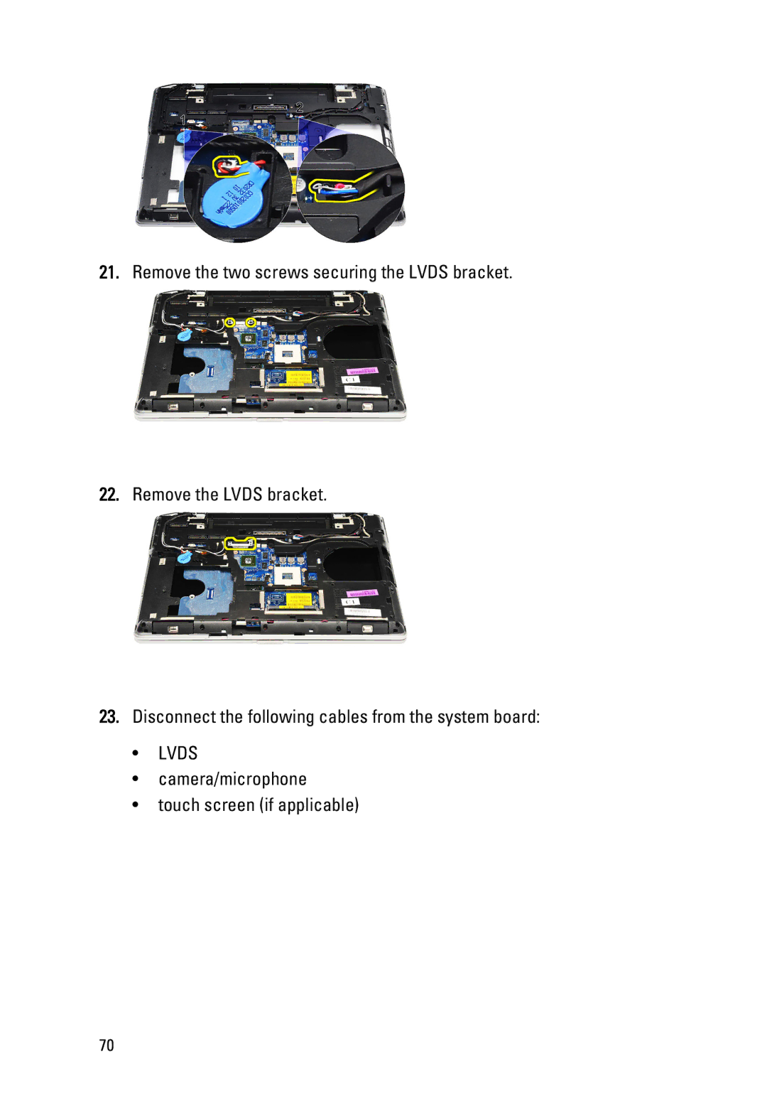 Dell E6520 owner manual Lvds 