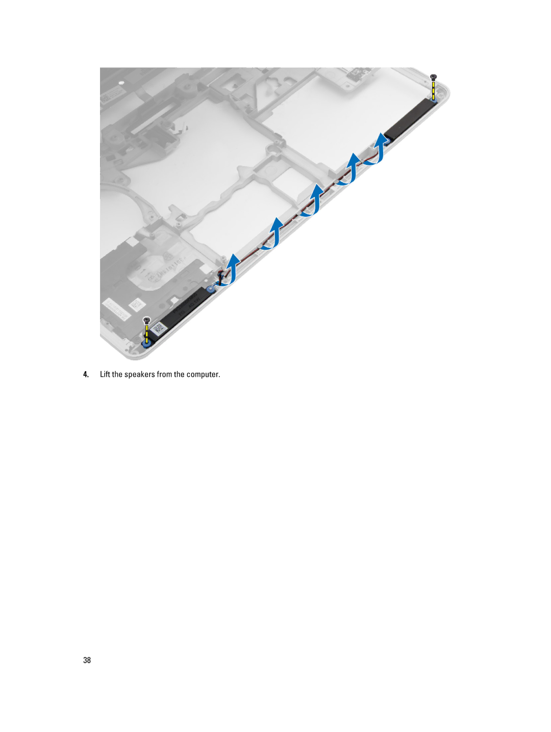 Dell E6540 owner manual Lift the speakers from the computer 