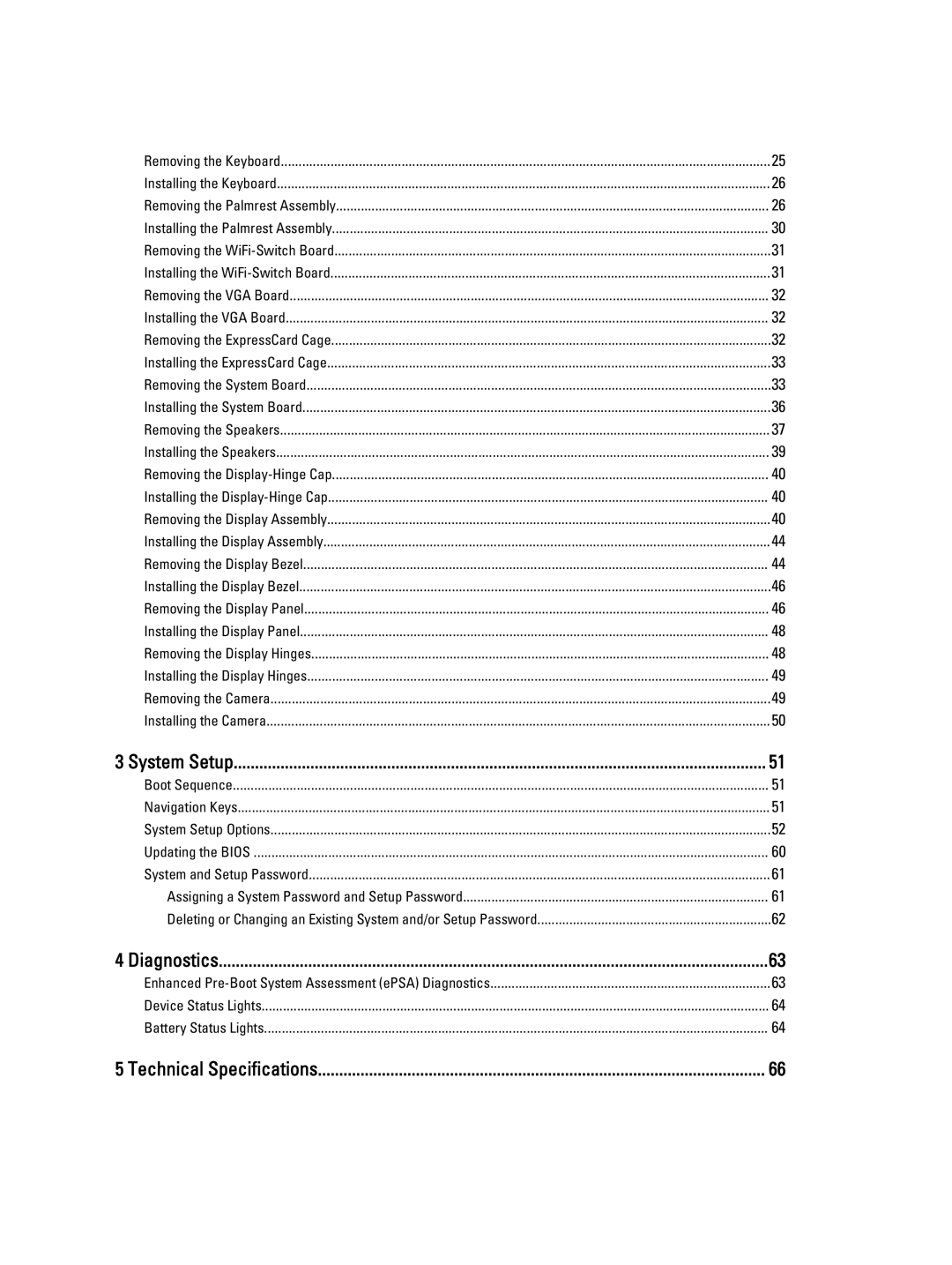 Dell E6540 owner manual System Setup, Diagnostics, Technical Specifications 