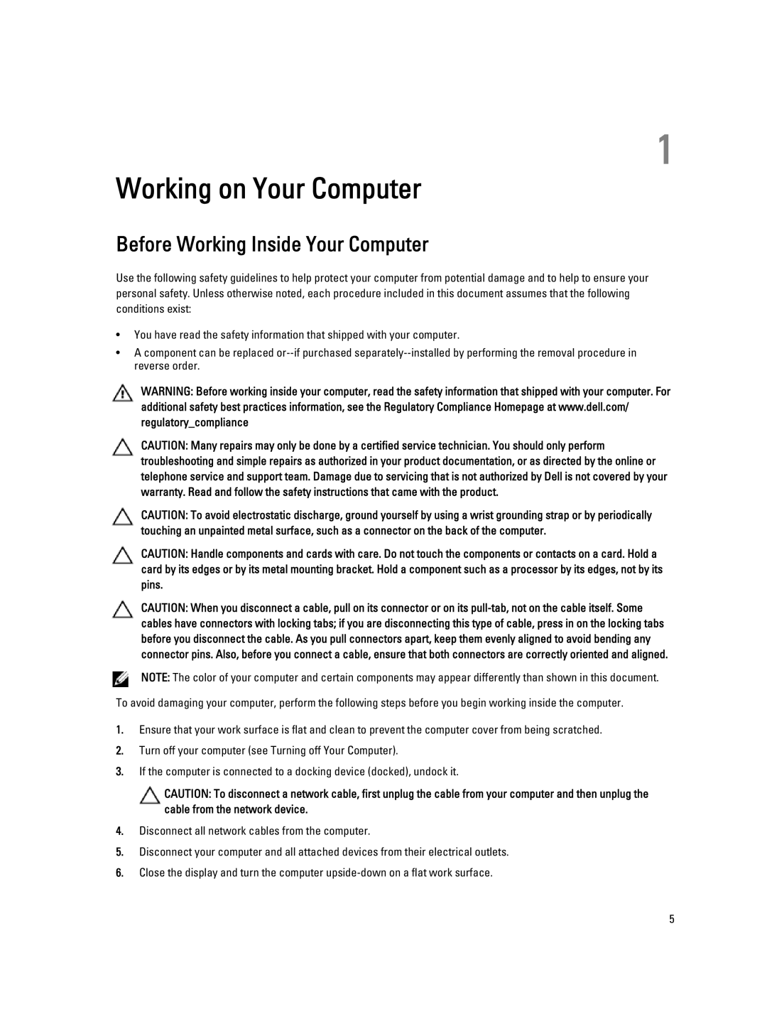 Dell E7240 owner manual Working on Your Computer, Before Working Inside Your Computer 