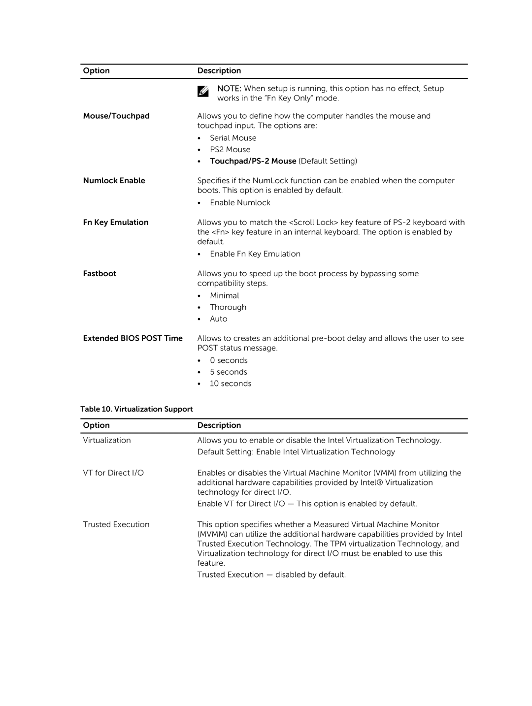 Dell E7240 owner manual Virtualization Support 