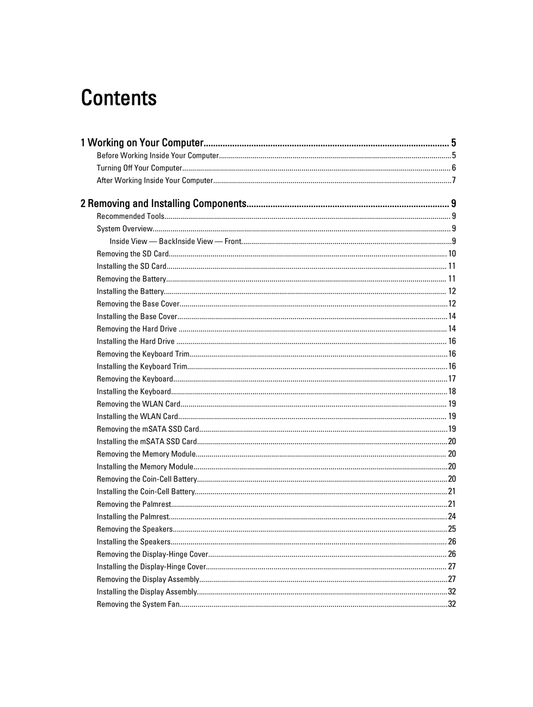 Dell E7440 owner manual Contents 