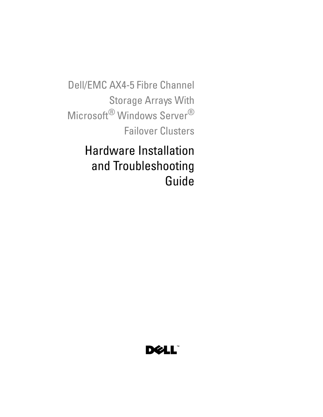 Dell EMC AX4-5 manual Hardware Installation Troubleshooting Guide 