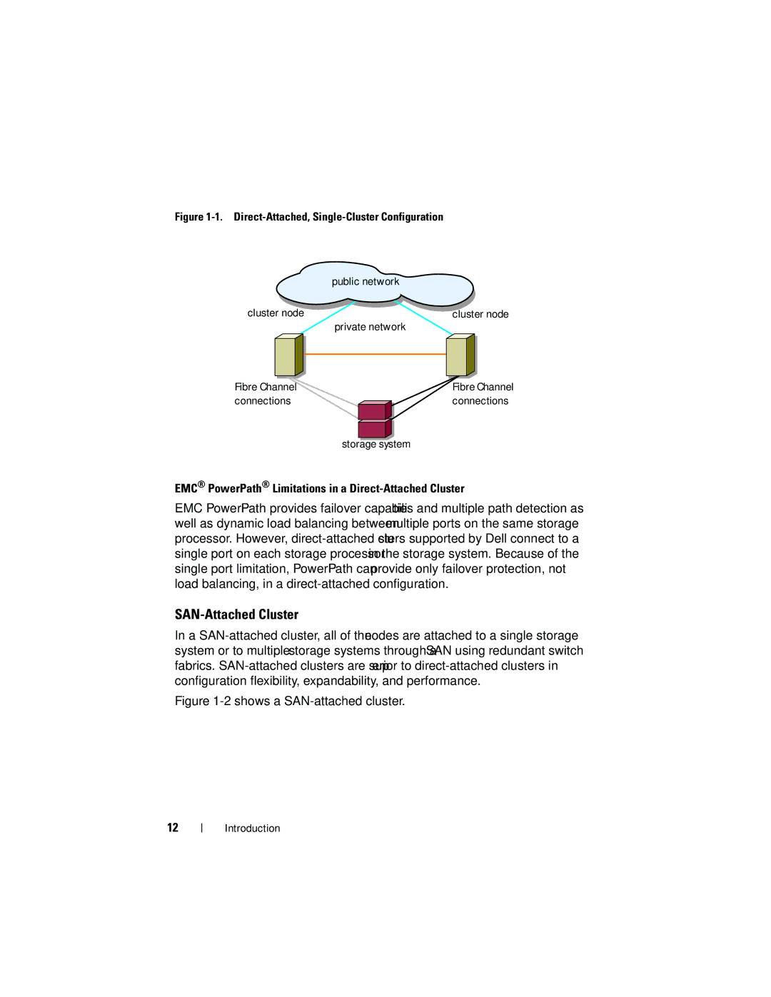 Dell EMC AX4-5 manual SAN-Attached Cluster, Private network, Storage system 