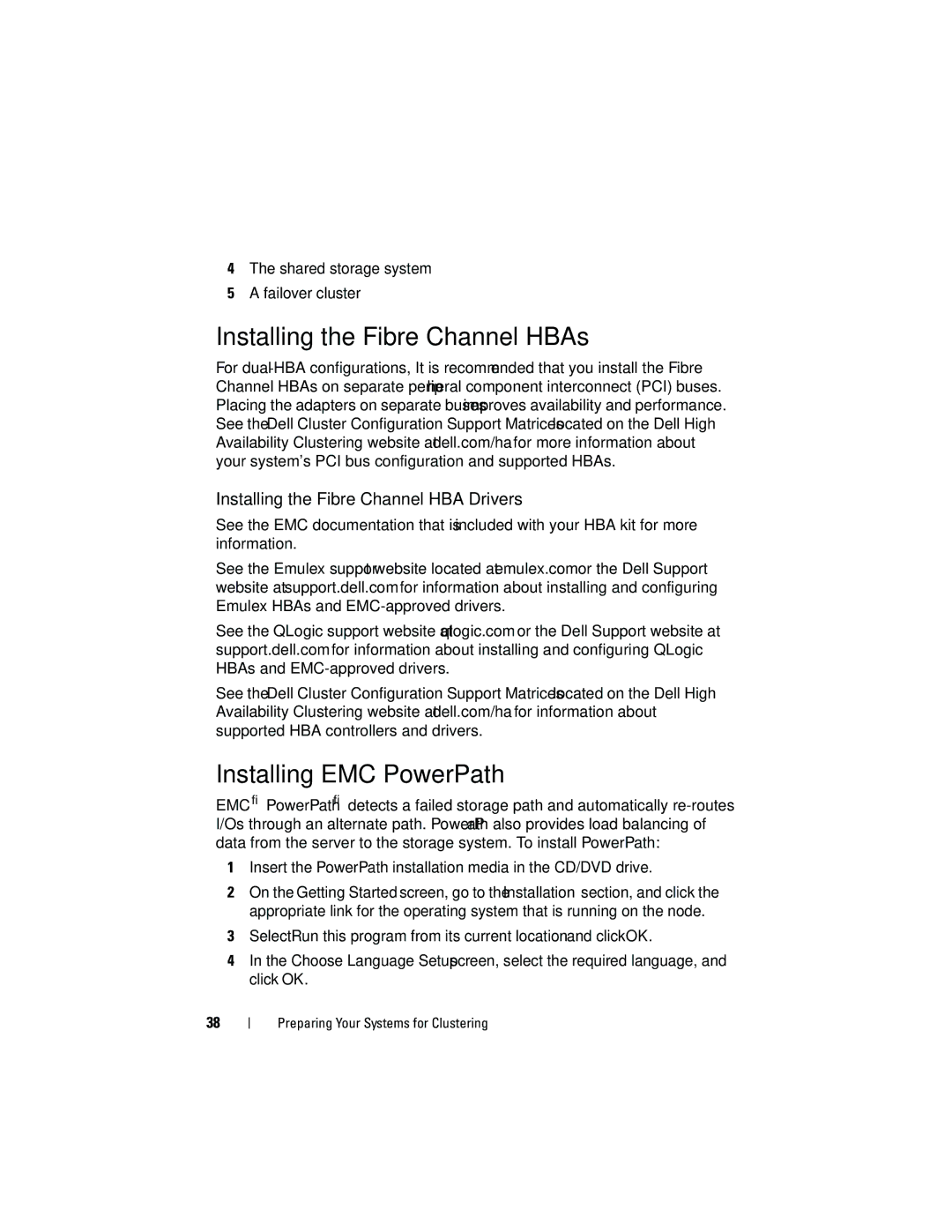 Dell EMC AX4-5 manual Installing the Fibre Channel HBAs, Installing EMC PowerPath, Installing the Fibre Channel HBA Drivers 