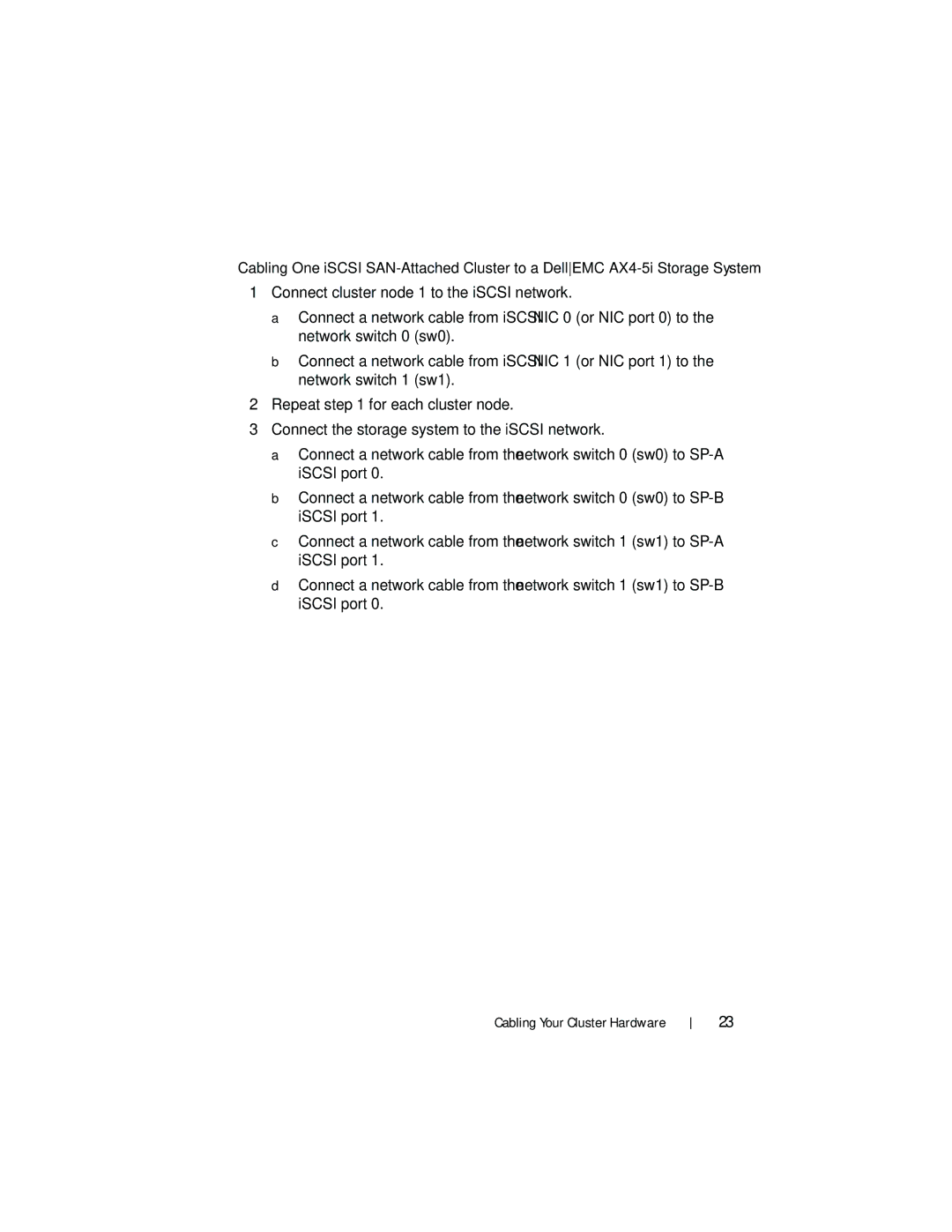 Dell EMC AX4-5I manual Cabling Your Cluster Hardware 