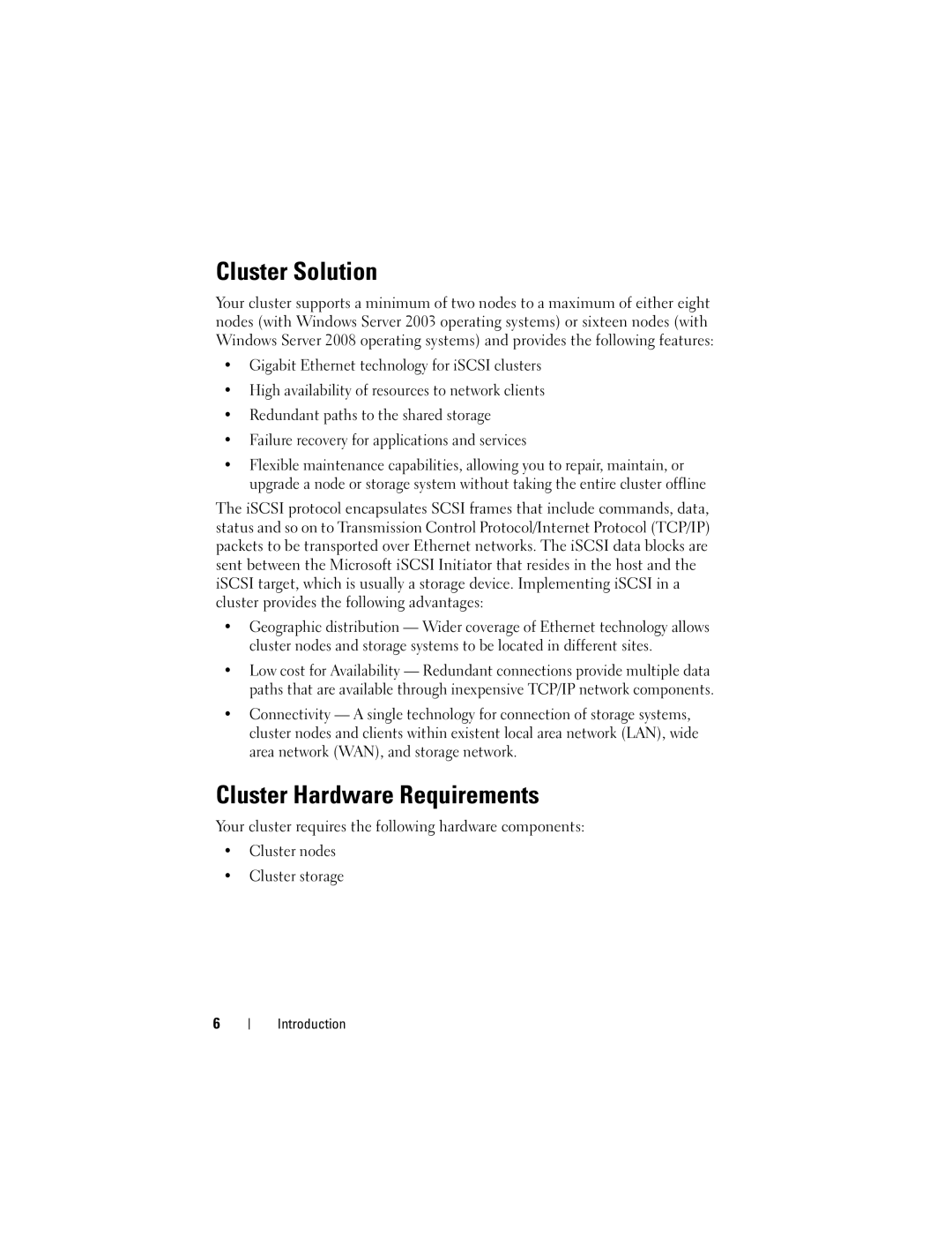 Dell EMC AX4-5I manual Cluster Solution, Cluster Hardware Requirements 