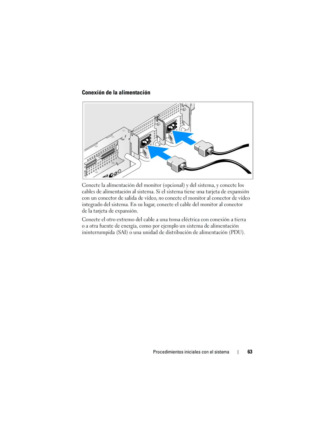 Dell YX154, EMS01 manual Conexión de la alimentación 