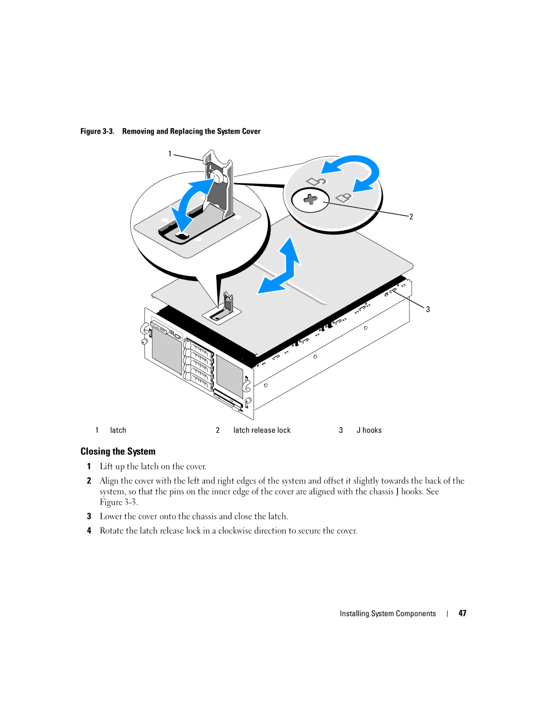 Dell EMU01 owner manual Closing the System 