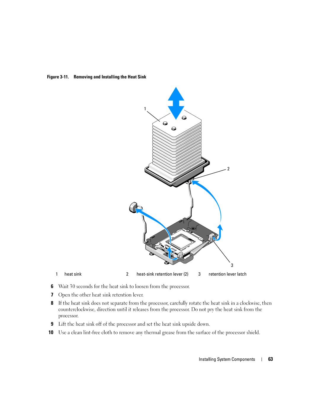 Dell EMU01 owner manual Removing and Installing the Heat Sink Heat sink 