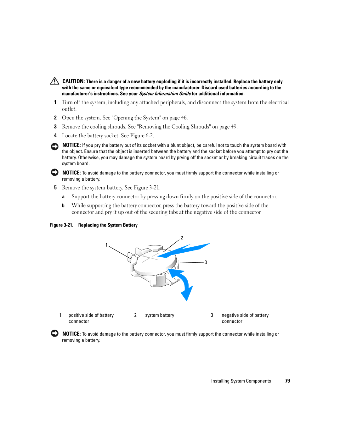 Dell EMU01 owner manual Connector Installing System Components 