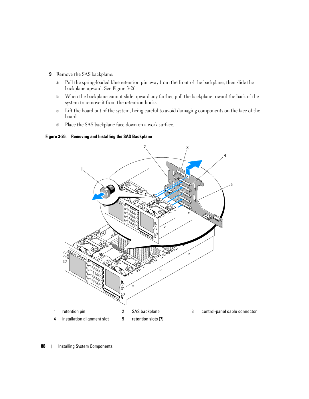 Dell EMU01 owner manual Retention slots Installing System Components 