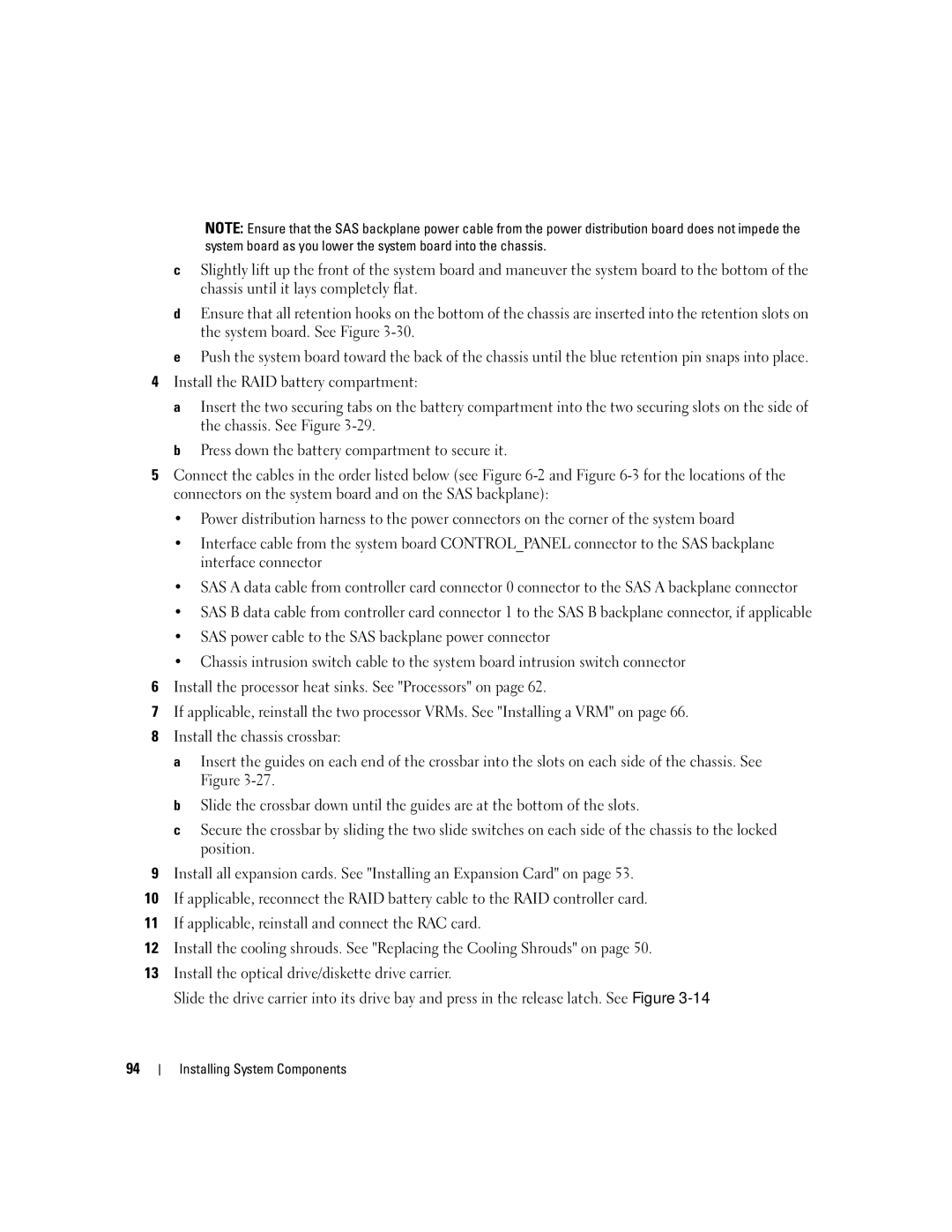 Dell EMU01 owner manual Installing System Components 