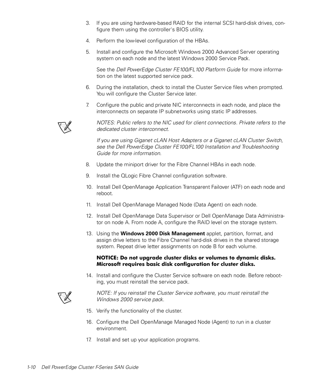 Dell manual Dell PowerEdge Cluster F-Series SAN Guide 