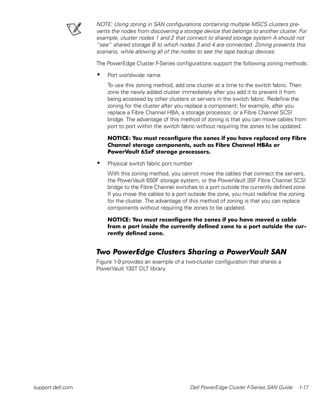 Dell F-Series manual Two PowerEdge Clusters Sharing a PowerVault SAN 