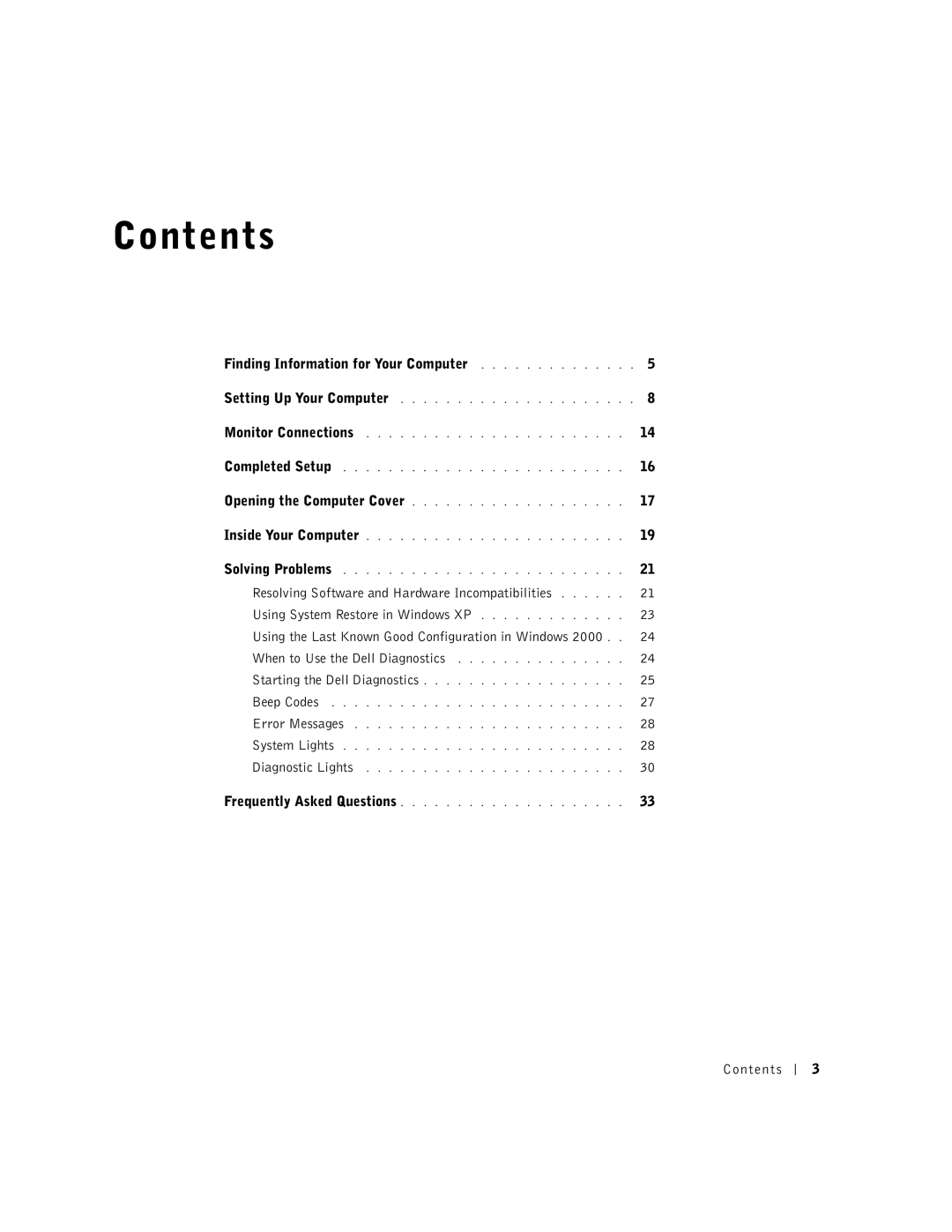 Dell F0276 manual Contents 