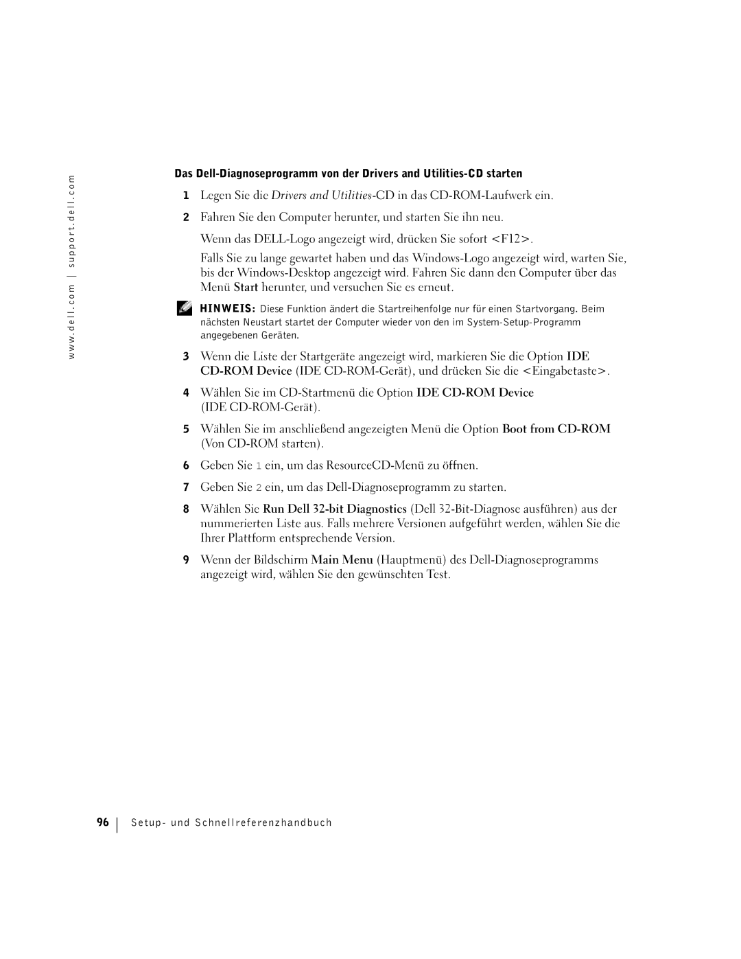 Dell F0276 manual Setup- und Schnellreferenzhandbuch 