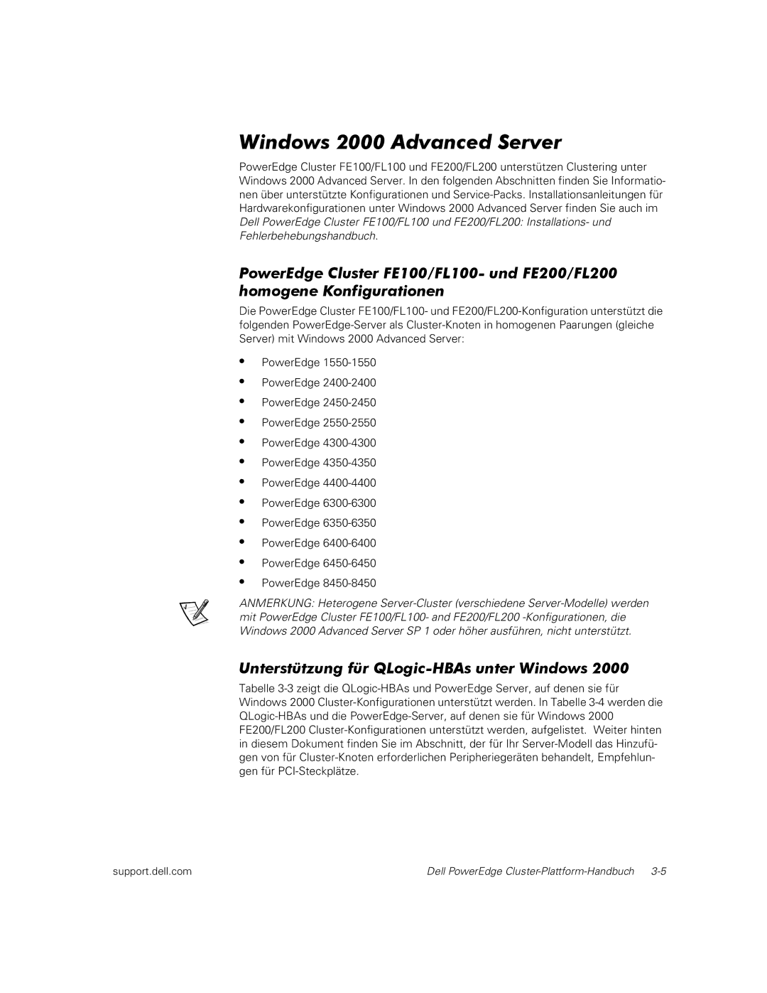 Dell FL200, FE100, FL100, FE200 manual Unterstützung für QLogic-HBAs unter Windows 