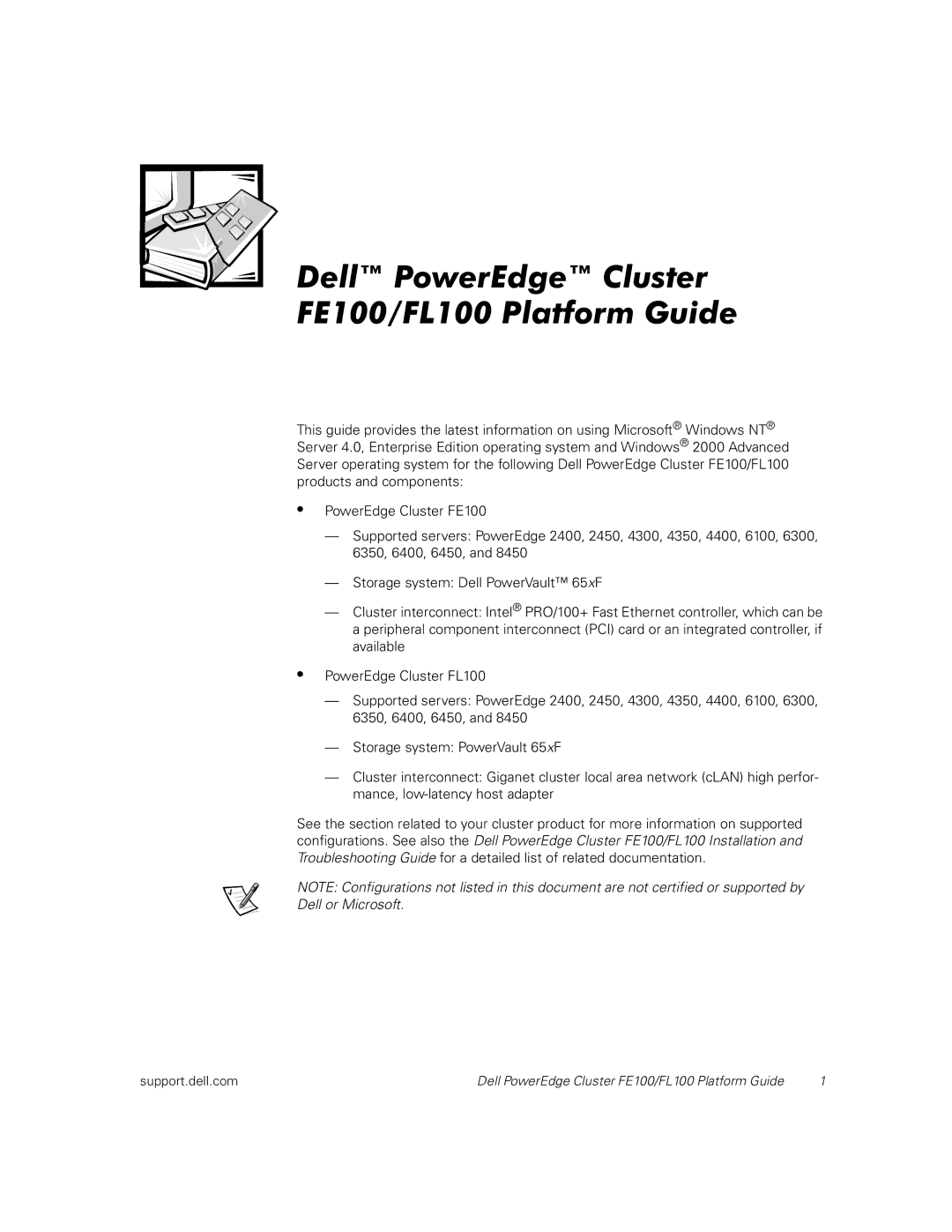 Dell FL100, FE100 manual Dell or Microsoft 