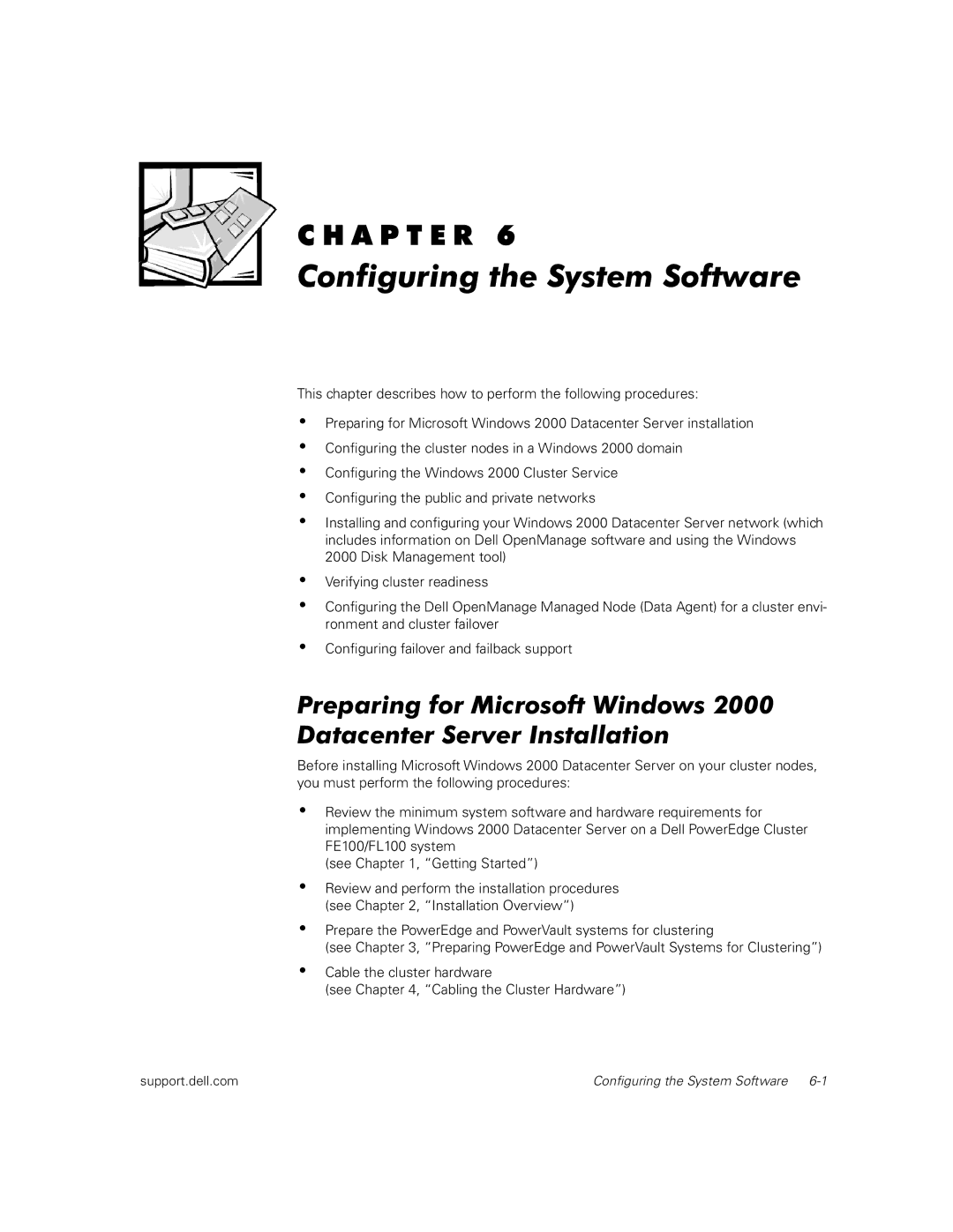 Dell FL100, FE100 manual Configuring the System Software 