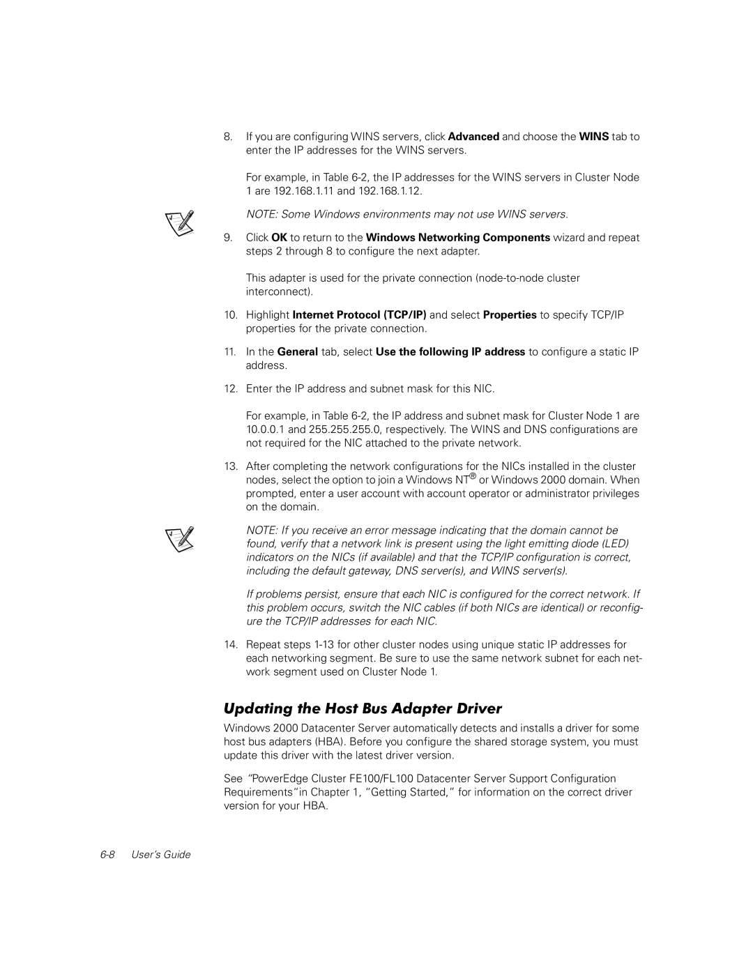 Dell FE100, FL100 manual Updating the Host Bus Adapter Driver 