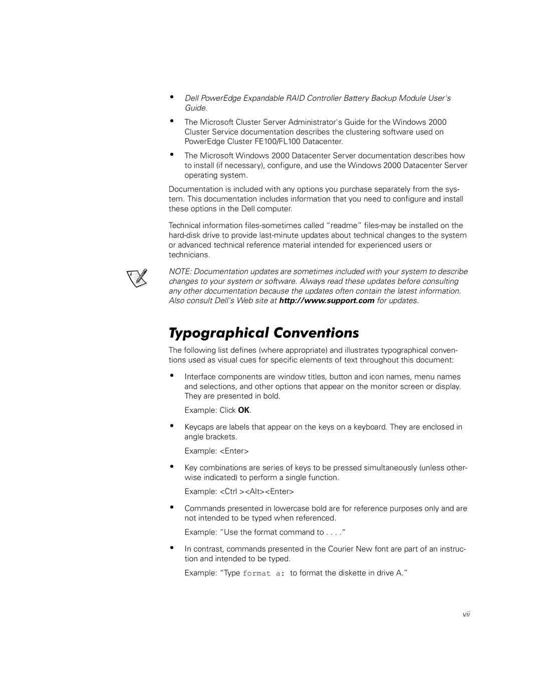 Dell FL100, FE100 manual Typographical Conventions 