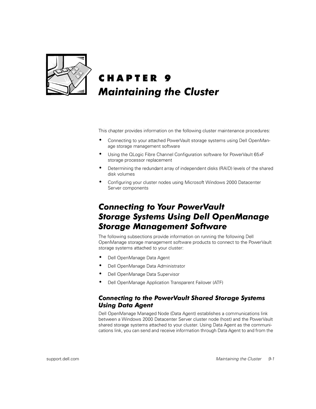 Dell FL100, FE100 manual Maintaining the Cluster 