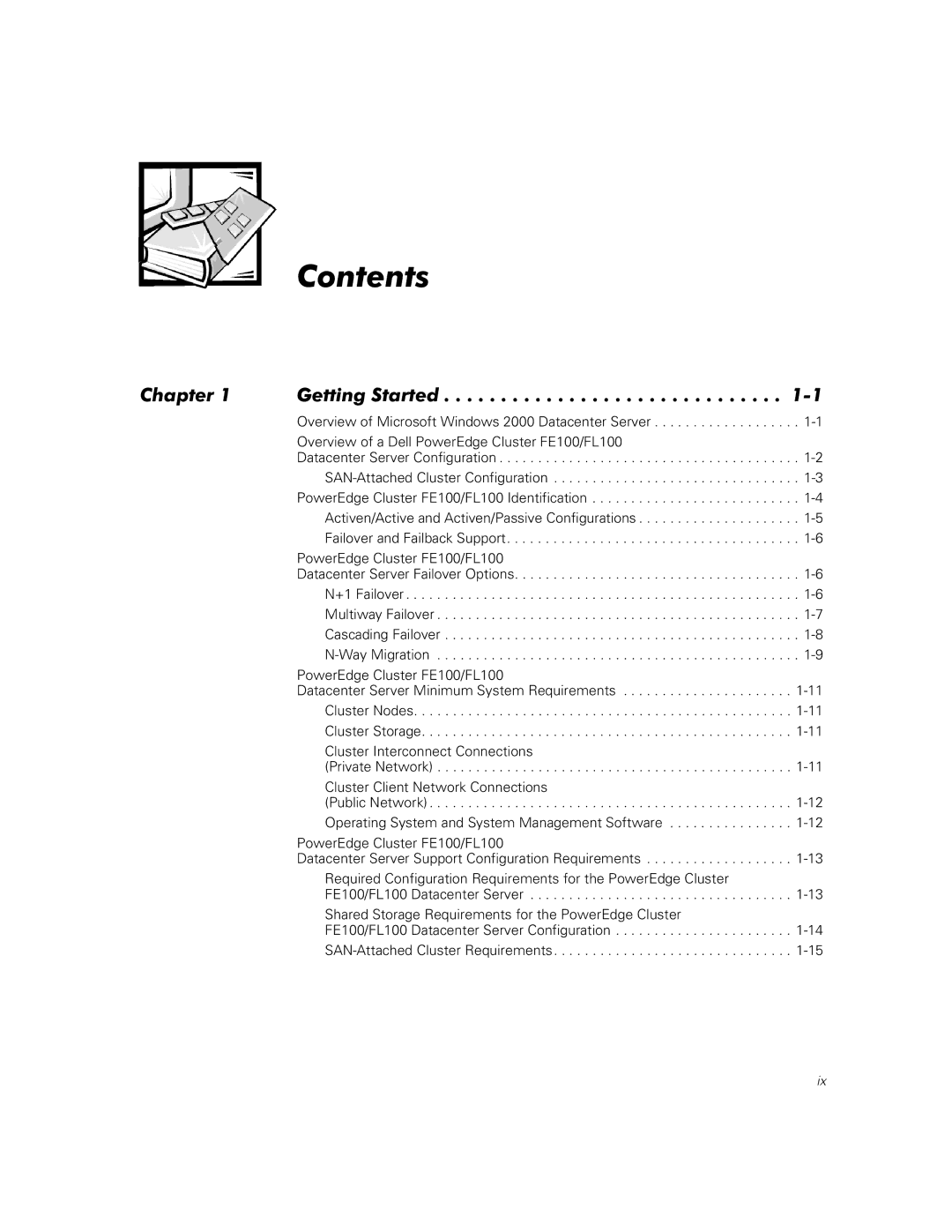 Dell FL100, FE100 manual Contents 