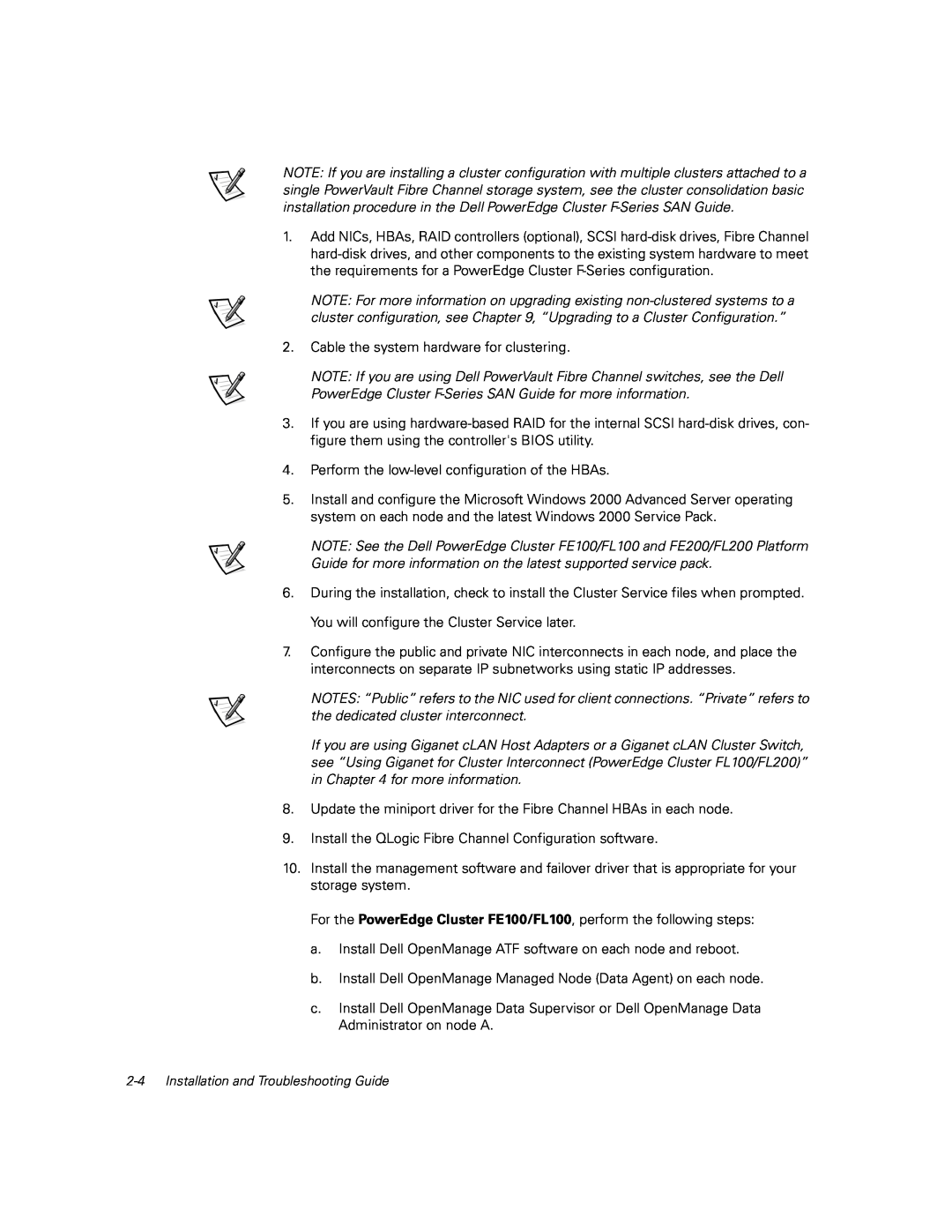 Dell FE100/FL100, FE200/FL200 manual Installation and Troubleshooting Guide 