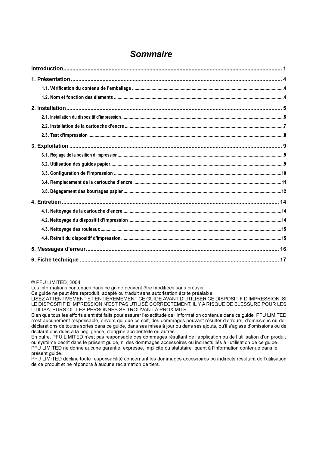 Dell fi-565PR manual Sommaire 