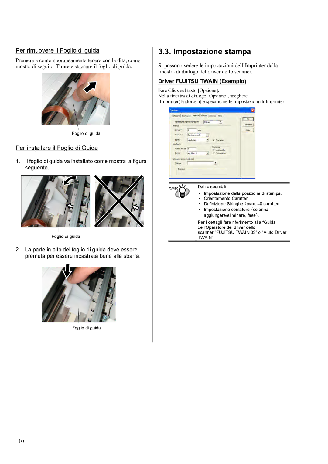 Dell fi-565PR manual Impostazione stampa, Per rimuovere il Foglio di guida 