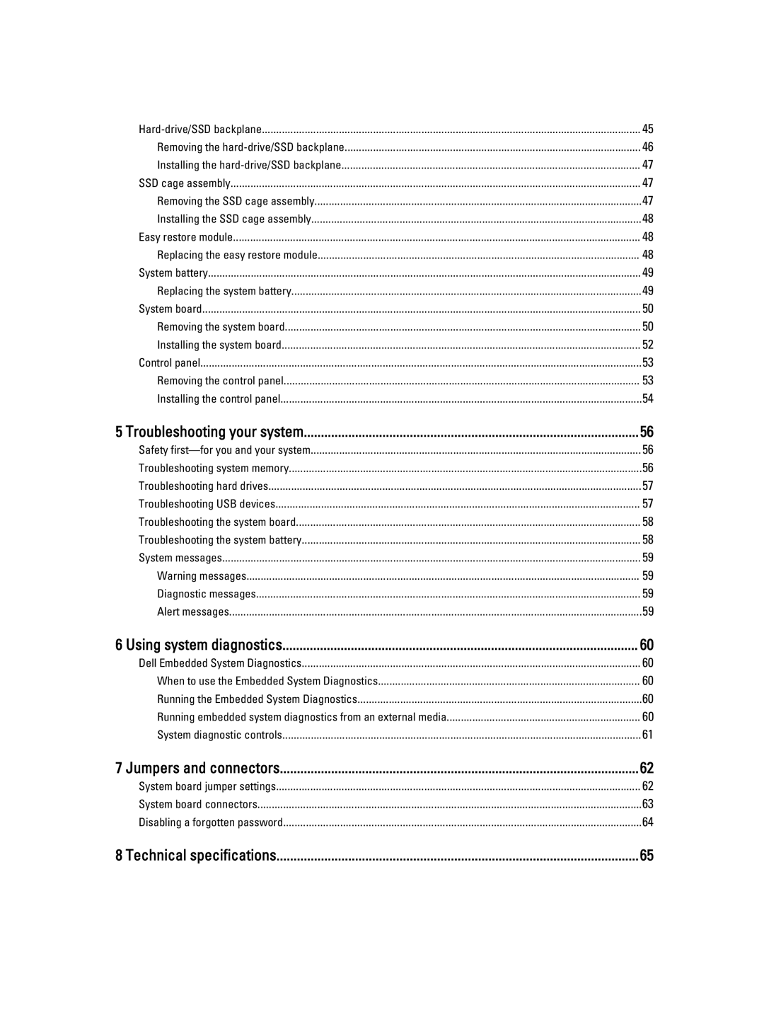 Dell FM120x4 Troubleshooting your system, Using system diagnostics, Jumpers and connectors, Technical specifications 