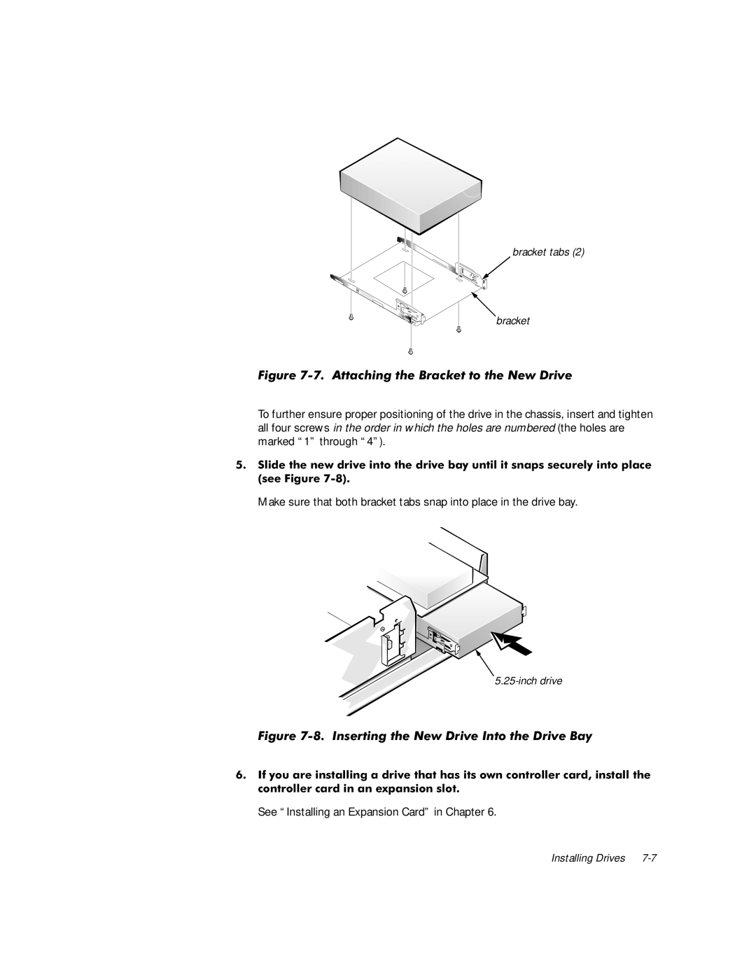 Dell G1 manual LJXUH$WWDFKLQJWKH%UDFNHWWRWKH1HZULYH, LJXUH,QVHUWLQJWKH1HZULYH,QWRWKHULYH%D, Frqwuroohufduglqdqhsdqvlrqvorw 