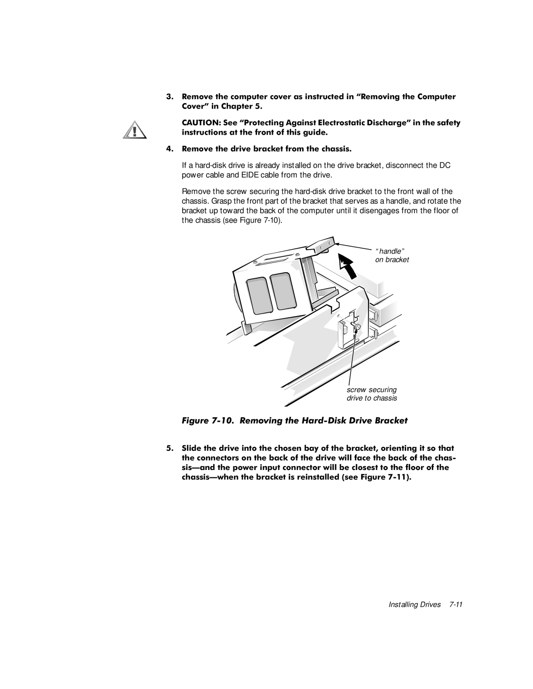 Dell G1 manual LJXUH5HPRYLQJWKH+DUGLVNULYH%UDFNHW 