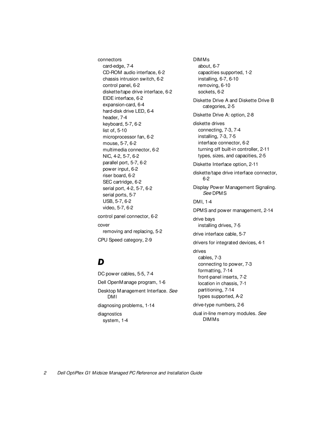 Dell G1 manual Dmi, Diagnosing problems1-14 