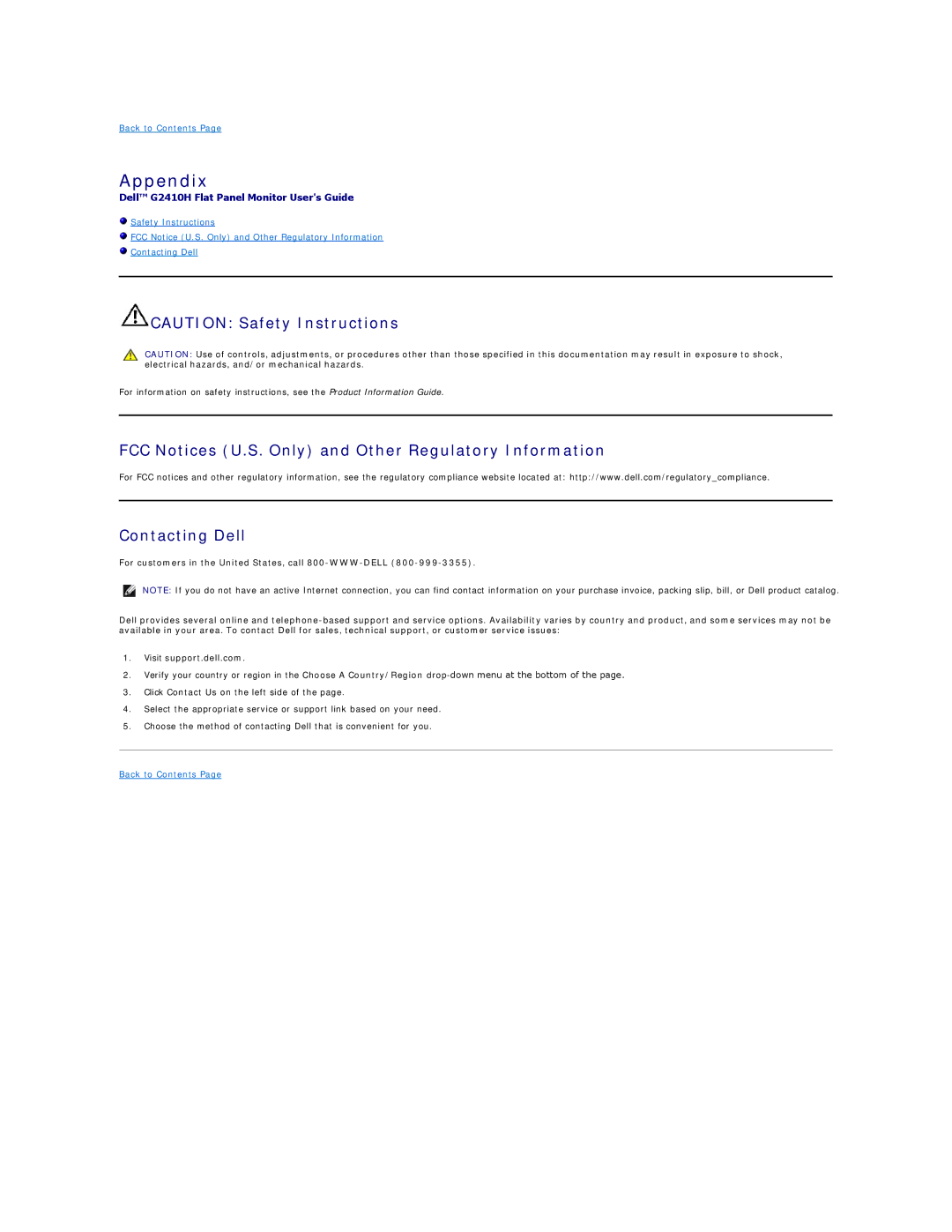 Dell G2410T, G2410H appendix Appendix 