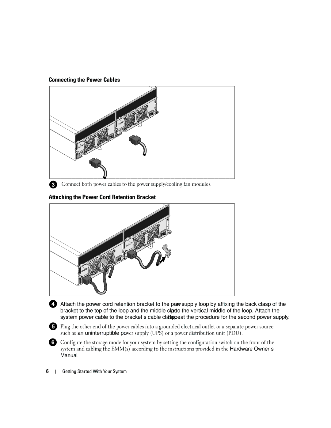 Dell GK270 manual Connecting the Power Cables 